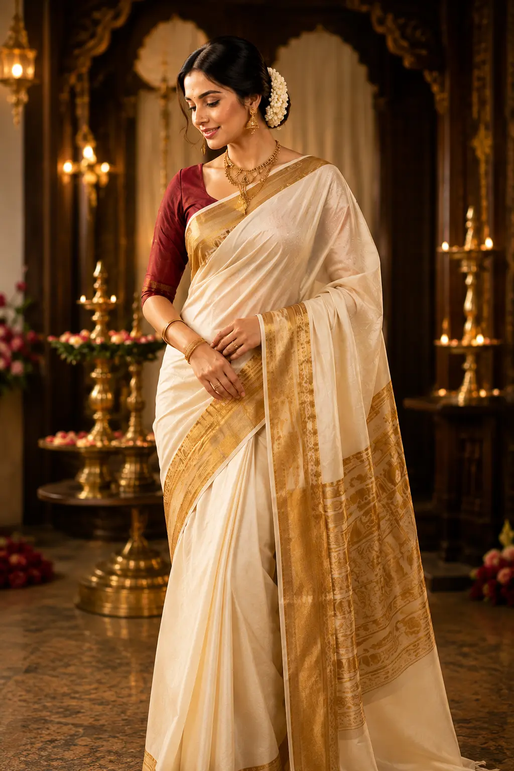 Premium kasavu saree